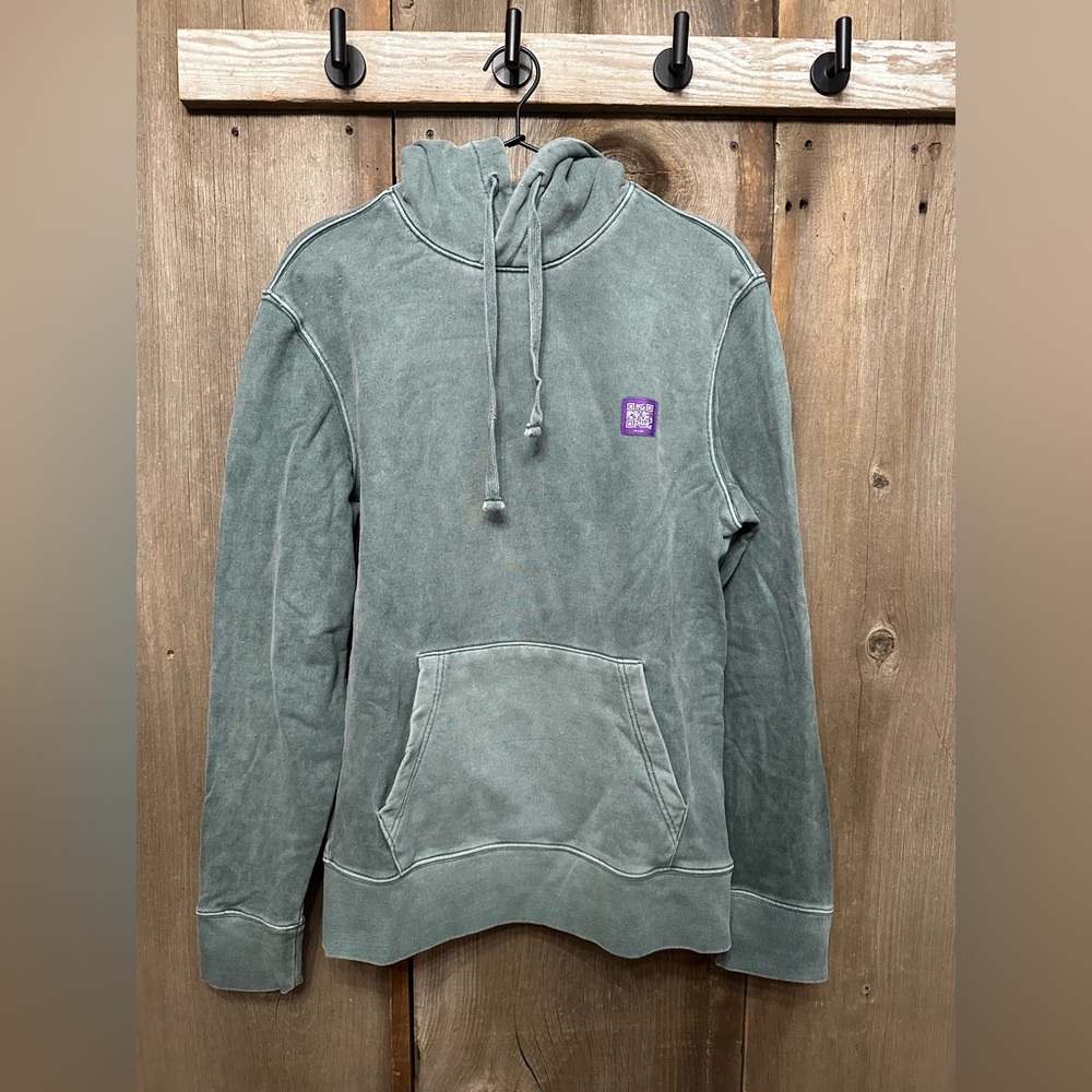 AE X ME Council Delivering Good Graphic Hoodie in Green Dye Size Medium Unisex